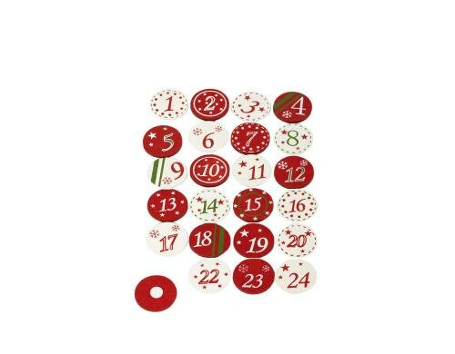 B&H Adventskalender-Zahlen 24 Stück, Grösse 3.5cm