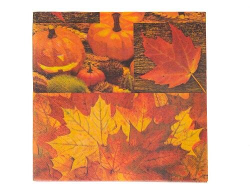 B&H Servietten Herbstblätter Grösse 33x33cm, 20 Stück, 3-lagig