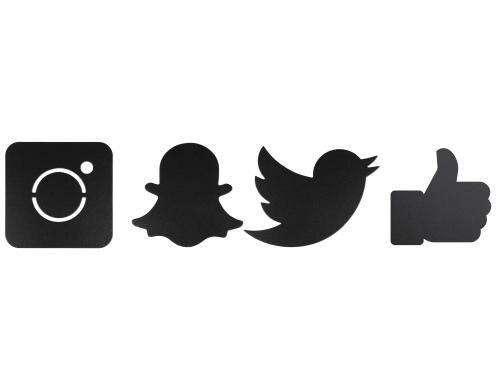 Securit Kreidetafel Silhouette Social Media inkl. 1 weisser Kreidestift