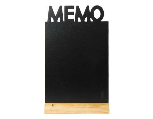Securit Tischkreidetafel Silhouette Memo Holzfuss, inkl. 1 weisser Kreidestift