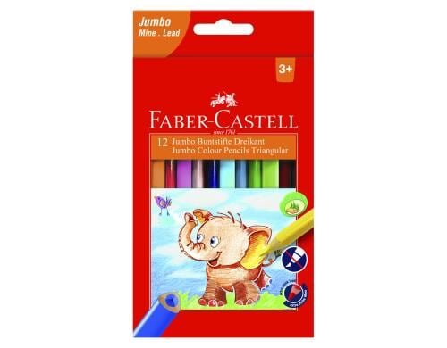 FABER-CASTELL Farbstifte dreikant Jumbo 12er