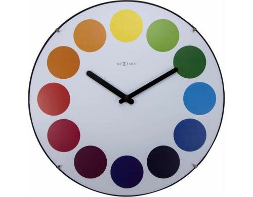 NexTime Wanduhr Dots Dome Durchmesser 35 cm, weiss