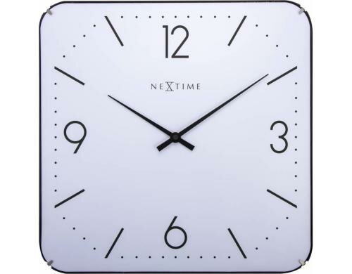 NexTime Wanduhr Basic Square Weiss Durchmesser 35 cm