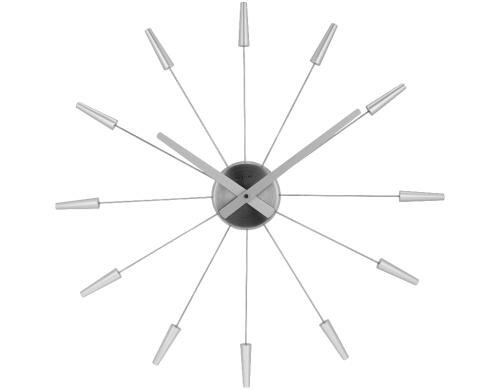 NexTime Wanduhr Plug Inn Silber Durchmesser 58 cm
