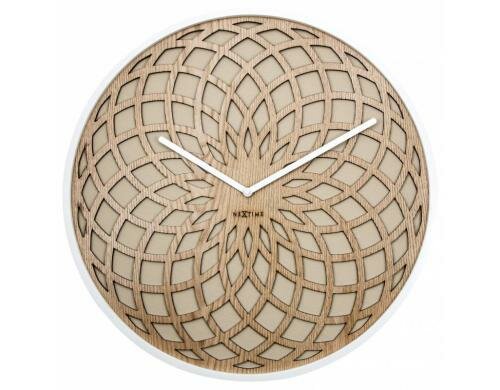 NexTime Wanduhr Sun klein Beige Durchmesser 35cm