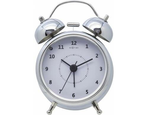 NexTime Wecker Wake Up Silber Durchmesser 9 cm