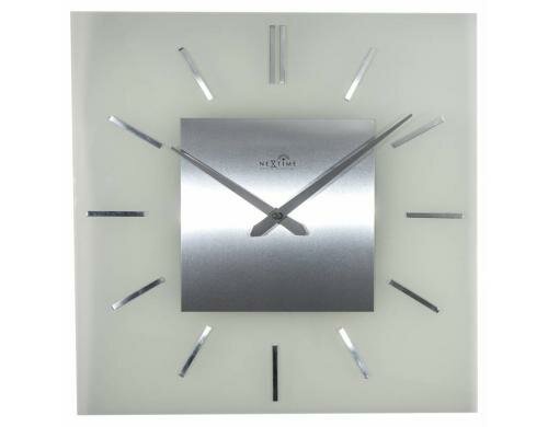 NexTime Wanduhr Stripe Square RC Radio Controlled, 40 x 40 cm