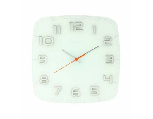NexTime Wanduhr Classy Square Weiss 30 x 30 x 3.5 cm