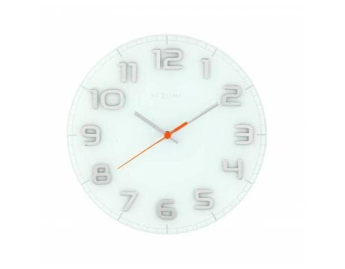 NexTime Wanduhr Classy Round Weiss Durchmesser 30 x 3.5 cm