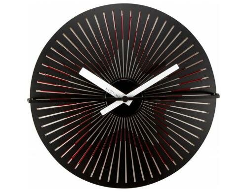 NexTime Wanduhr Kinegram Star Rot/Weiss Durchmesser 30 cm
