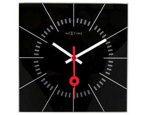 NexTime Wanduhr Stazione Schwarz 35 x 35 cm