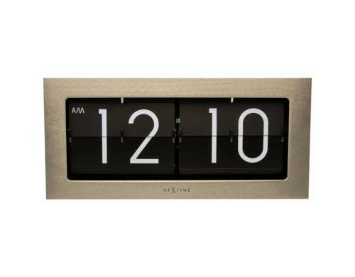 NexTime Wecker Big Flip Silber 36 x 16.5 cm