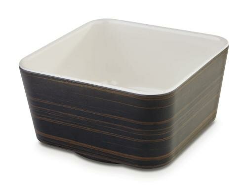 Paderno Salatschüssel weiss/braun Grösse 13x13x7cm,  0.7 Liter, Melamin
