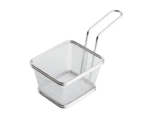 Paderno Servierkorb für Pommes Frites Grösse 10x8.5x6.5cm, Edelstahl, quadr.