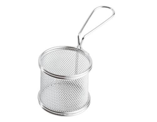Paderno Servierkorb für Pommes Frites Grösse 8x7.5cm, Edelstahl, rund