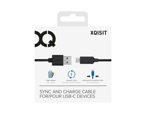 Xqisit Charge&Sync 1m USB C 2.0 / USB A schwarz