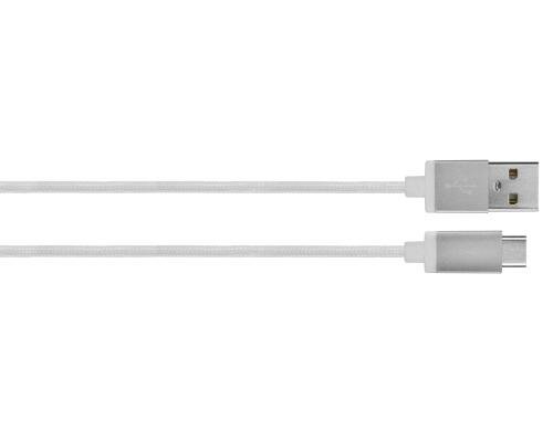 Xqisit Cotton 1.8m USB C 3.0 / USB A weiss, baumwolle