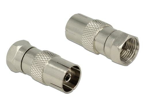 Adapter F-Stecker auf IEC-Buchse Impedanz: 75 Ohm. Länge: ca. 26,5 mm