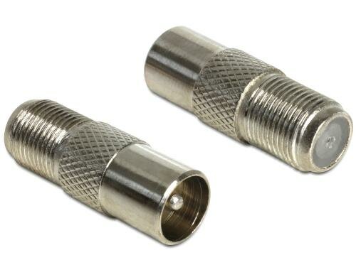 Adapter IEC-Stecker auf F-Buchse Impedanz: 75 Ohm, Länge: ca. 27,6 mm