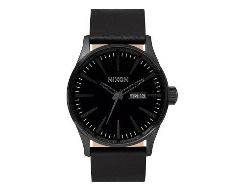 Nixon Sentry Leather All Black Herrenuhr, 42mm