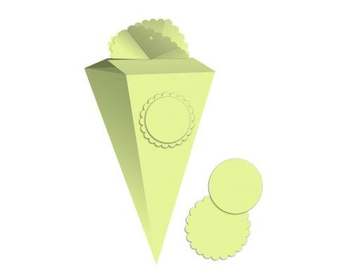 Ursus Schultüte Uni grün 300 g/m2, 11.5 x 25 x 11.5 cm