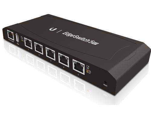 Ubiquiti Edgeswitch ES-5XP: 5 Port 1Gbps managed, 24Volt passiv PoE für Ubiquiti