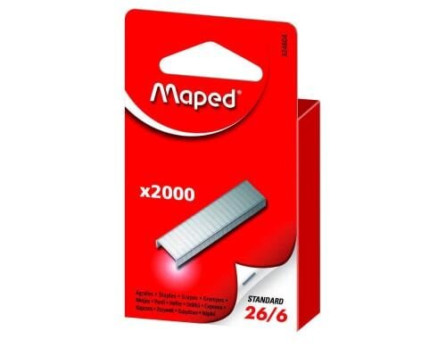 Maped Heftklammern 26/6 Stahl, Inhalt 2000 Stück