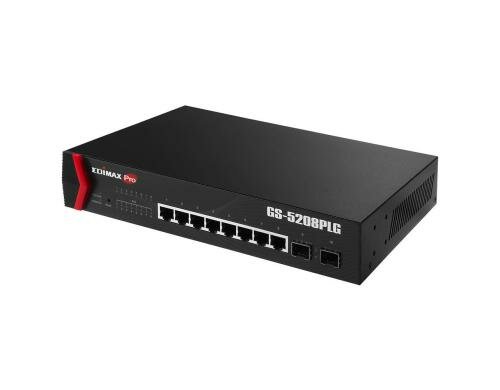 Edimax Pro GS-5208PLG: 8 Port PoE+ Switch 2xSFP, PoE+ (max. 160Watt PoE Budget)