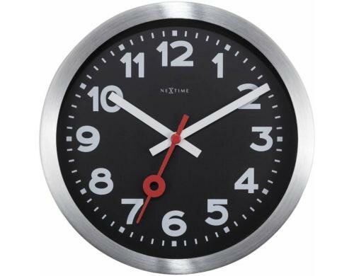 NexTime Tischuhr Station Schwarz 19.0 Ø x 3.5 cm