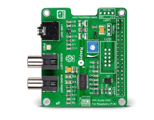 Microelektronika RaspyPlay4 Für Raspberry Pi 2,3B, 3B+,  PCM5122 DAC
