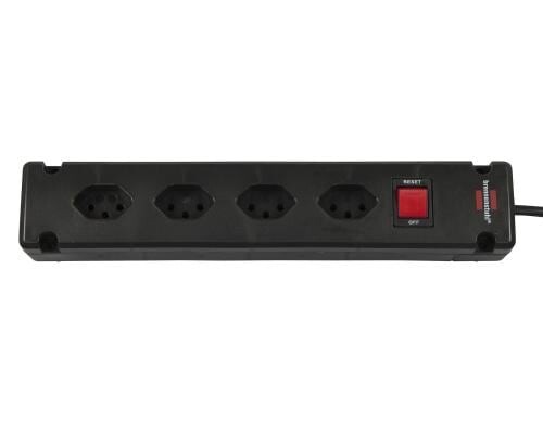 Brennenstuhl Bremounta Steckdosenleiste 4xT13, mit Schalter, schwarz, 3m Kabel