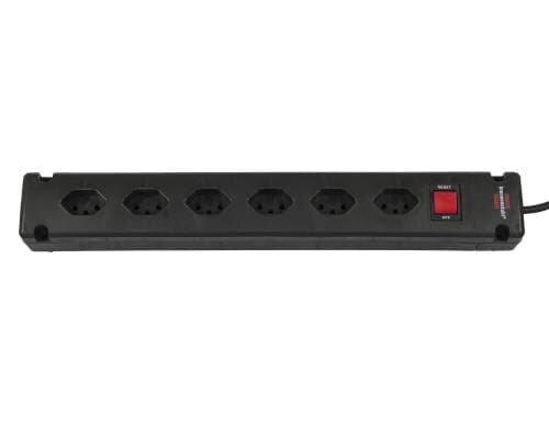Brennenstuhl Bremounta Steckdosenleiste 6xT13, mit Schalter, schwarz, 3m Kabel