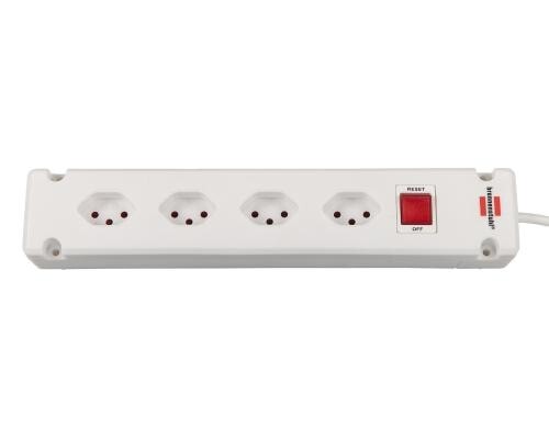 Brennenstuhl Bremounta Steckdosenleiste 4xT13, mit Schalter, weiss, 3m Kabel