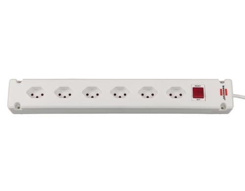 Brennenstuhl Bremounta Steckdosenleiste 6xT13, mit Schalter, weiss, 3m Kabel