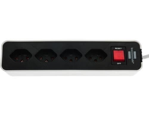 Brennenstuhl Ecolor Steckdosenleiste 4xT13, mit Schalter, weiss/schwarz, 1.5m