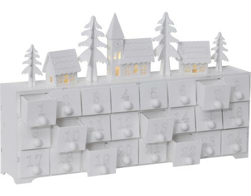 Star Trading LED Adventskalender Wald 4 LED, Bat: 2xAA, BxH: 37x21cm