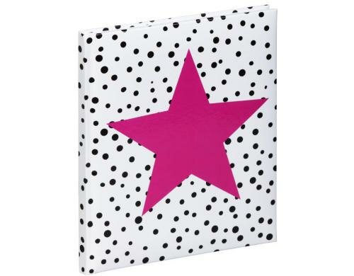 Pagna Poesiealbum Pink Star schmutzabweisende Laminierung, 128 Seiten