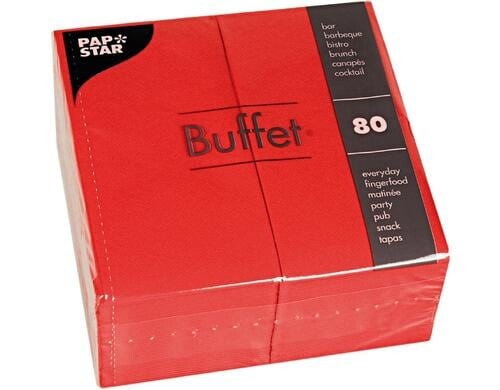 Papstar Servietten Buffet rot 33x33 cm, 80 Stück