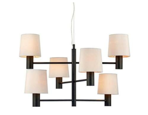 MARKSLOJD London Pendel 6L schwarz/weiss 107186, 6x E27 60W