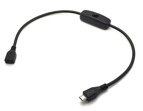 USB Micro-B Adapterkabel, Ein/Aus Schalter 30cm, aus/einschalten, nur Stromfunktion