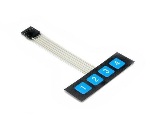 Folientastatur mit 4 Tasten mit Klebeschicht