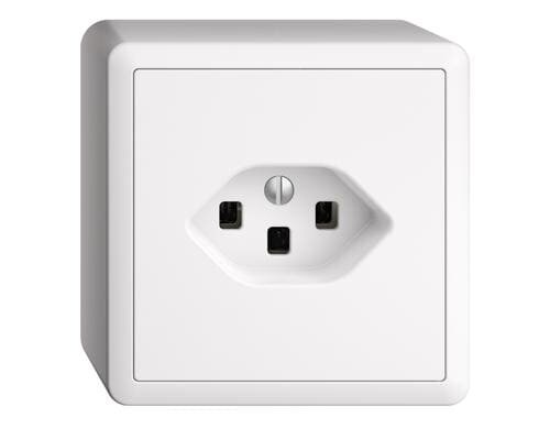 Feller EDIZIOdue Steckdose 1xT23, AP, weiss Komplettset mit Rahmen