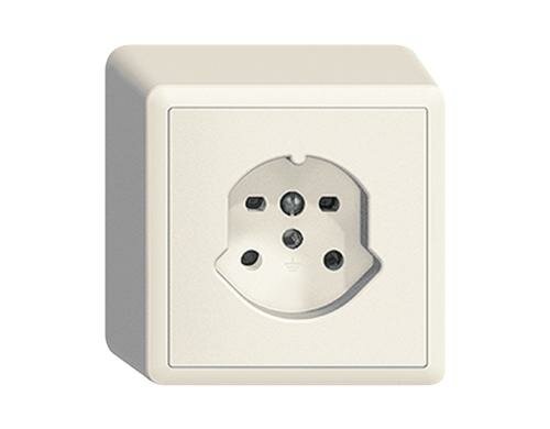 Feller EDIZIOdue Steckdose 1xT15, AP, weiss Komplettset mit Rahmen