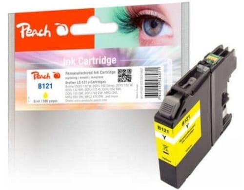 Peach Tinte Brother LC-121 Yellow 8ml, 300 Seiten