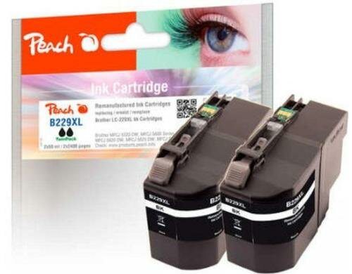 Peach Tinte Brother LC-229XL Twinpack black 2x 53ml, 2x 2400 Seiten