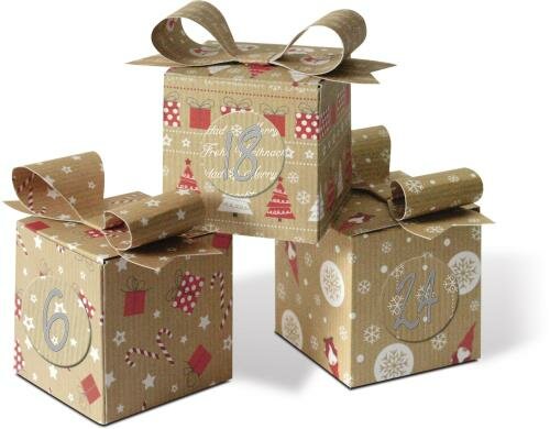 URSUS Adventskalender-Set Wichtel Natur Materialien für 24 Geschenkboxen