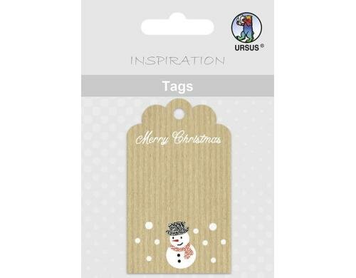 URSUS Geschenkanhänger Christmas Time 8 Paper Tags, Grösse 75x34.5 mm