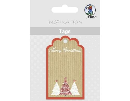 URSUS Geschenkanhänger Christmas Time 8 Paper Tags, Grösse 75x34.5 mm