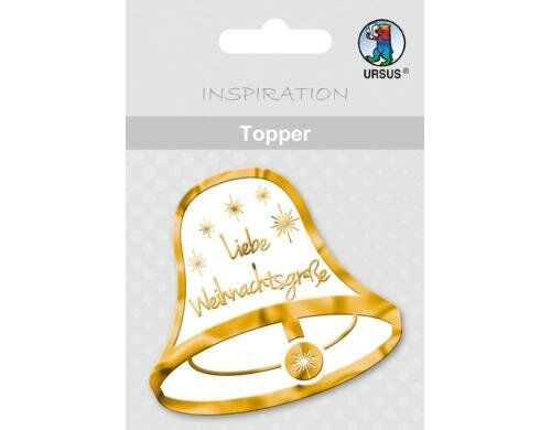 URSUS Weihnachtsdeko Topper Liebe Weihn. 8 Stück, weiss/gold