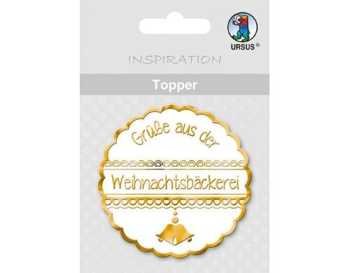 URSUS Weihnachtsdeko Topper Weihnachtsbäck. 8 Stück, weiss/gold